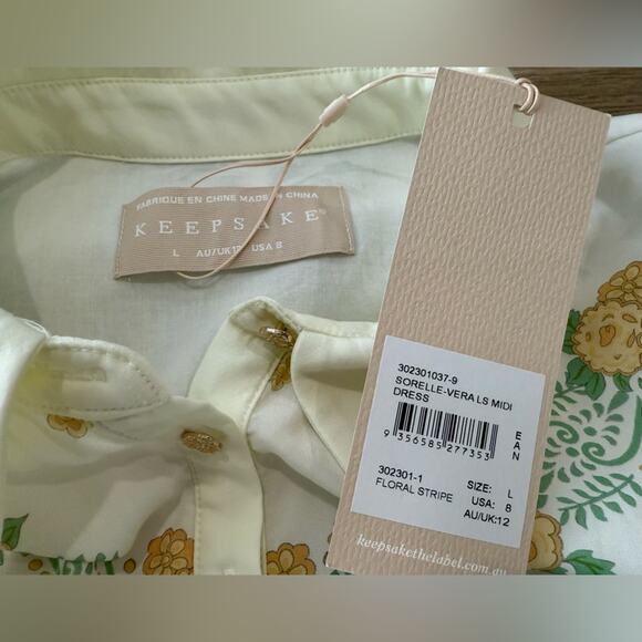 NWT Keepsake The Label Sorelle Vera Long Sleeve Button Down Midi Dress Size 8 - Picture 11 of 15